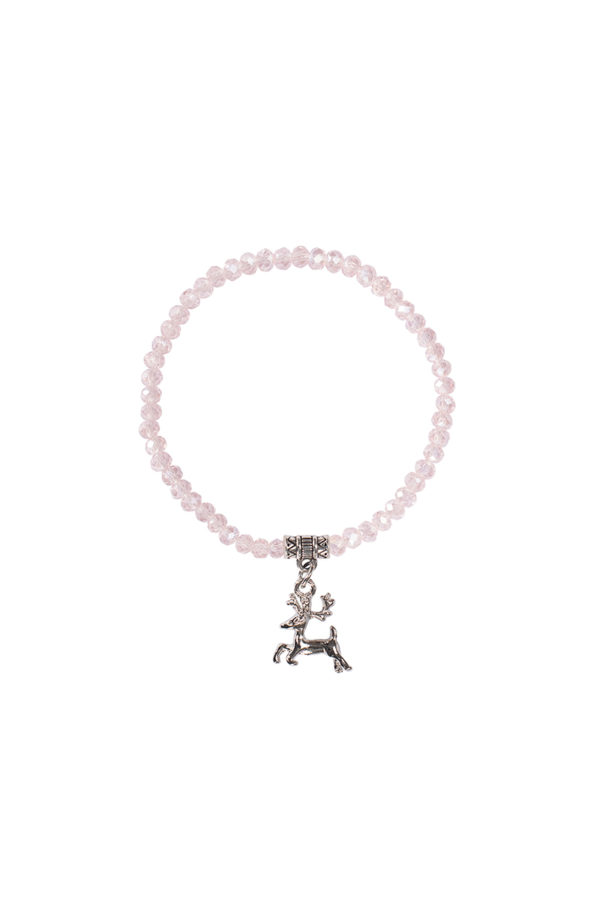 Kristallarmband mit Hirsch-Anhänger verschiedenfarbig 008464 ~ rosa