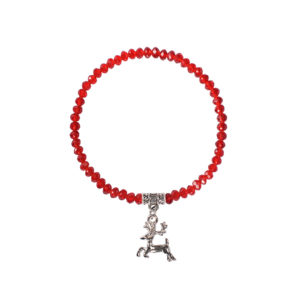 Kristallarmband mit Hirsch-Anhänger verschiedenfarbig 008464 ~ rot