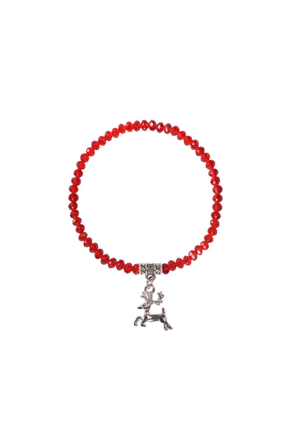Kristallarmband mit Hirsch-Anhänger verschiedenfarbig 008464 ~ rot