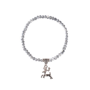 Kristallarmband mit Hirsch-Anhänger verschiedenfarbig 008464 ~ silber