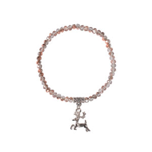 Kristallarmband mit Hirsch-Anhänger verschiedenfarbig 008464 ~ taupe