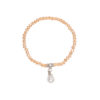 Kristallarmband mit Perlen-Anhänger verschiedenfarbig 008466 ~ beige