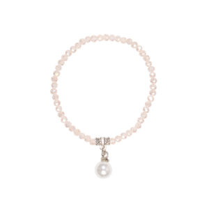 Kristallarmband mit Perlen-Anhänger verschiedenfarbig 008466 ~ rosa