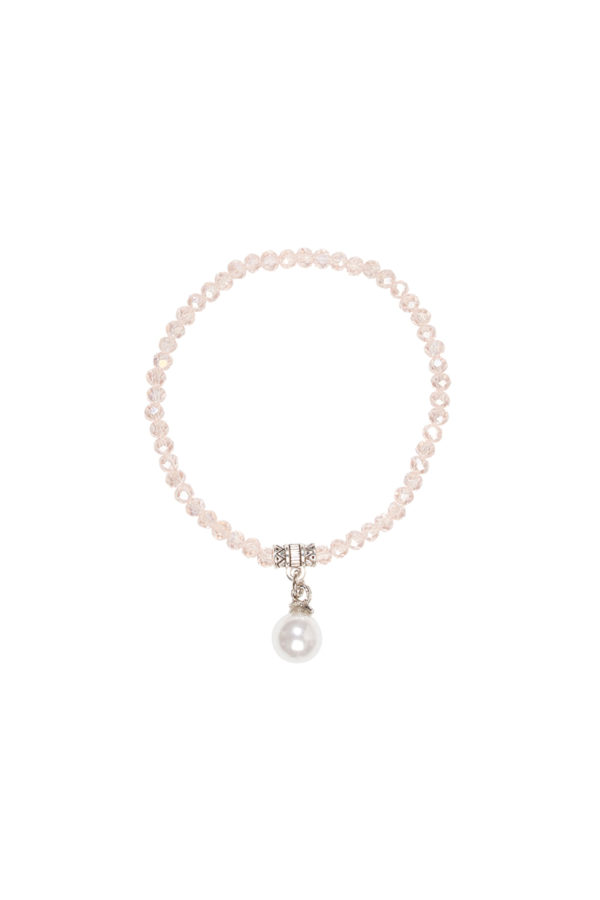 Kristallarmband mit Perlen-Anhänger verschiedenfarbig 008466 ~ rosa