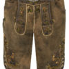 Lederhose (große Größen) kurz mit Gürtel braun grün Chris 015052 ~ 29