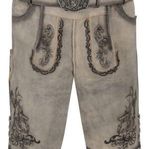 Lederhose kurz mit Gürtel grau Luis 015663 ~ 44