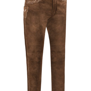 Lederhose lang mit Gürtel mittelbraun Paul 110809 ~ 60