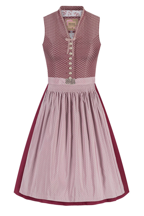 Midi Dirndl 65 cm altrosa gemustert Carrie 010035 ~ 32