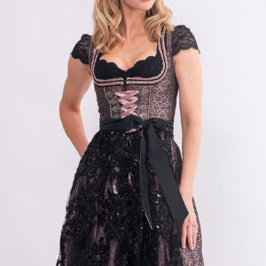 Midi Dirndl 65 cm altrosa schwarz Sina 014978 ~ 32