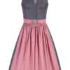 Midi Dirndl 65 cm blau rosenholz Louise 010226 ~ 32