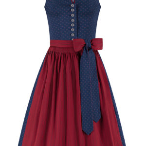 Midi Dirndl 65 cm blau rot Tanja 010074 ~ 32
