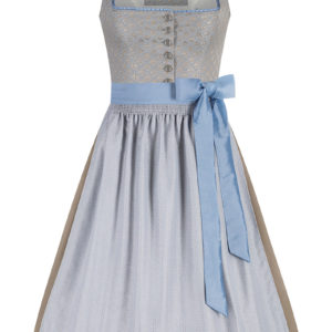 Midi Dirndl 65 cm blaugrau silber Caroline 014678 ~ 32