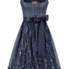 Midi Dirndl 65 cm dunkelblau mit Paillettenschürze Elena 014448 ~ 32