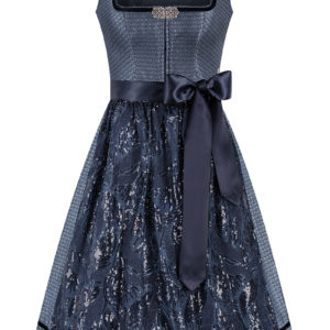 Midi Dirndl 65 cm dunkelblau mit Paillettenschürze Elena 014448 ~ 32