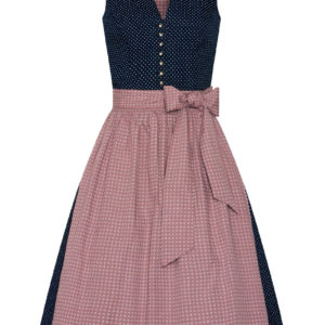 Midi Dirndl 65 cm dunkelblau rosenholz Valentina 014426 ~ 30
