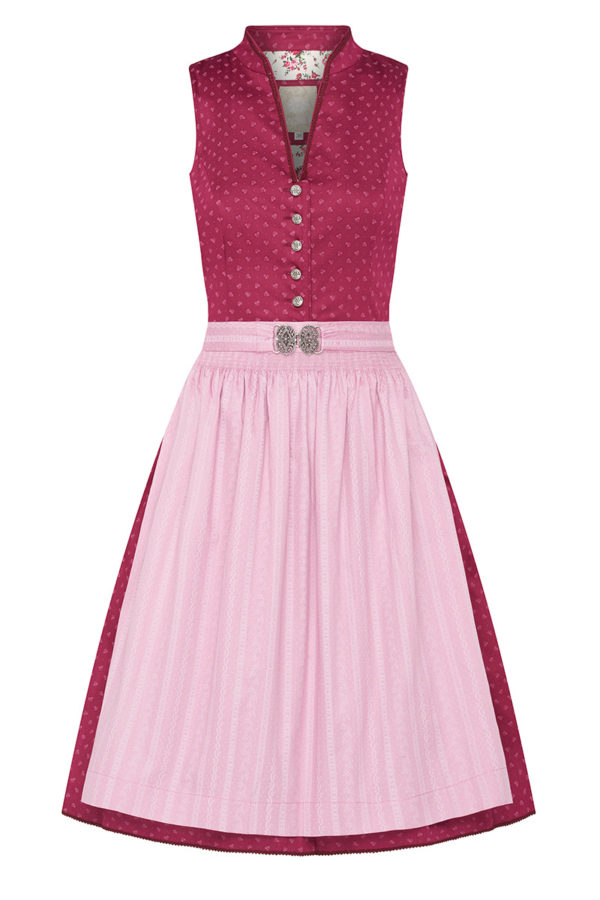 Midi Dirndl 65 cm dunkelrot altrosa Agnes 007356 ~ 30
