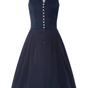 Midi Dirndl 65 cm Gastro dunkelblau Viona 006946 ~ 32