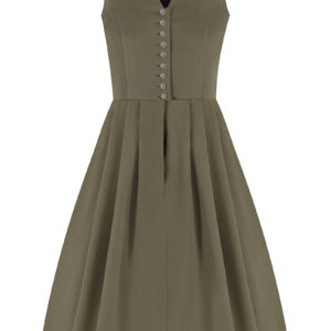 Midi Dirndl 65 cm Gastro oliv Stretch Viona 013191 ~ 44