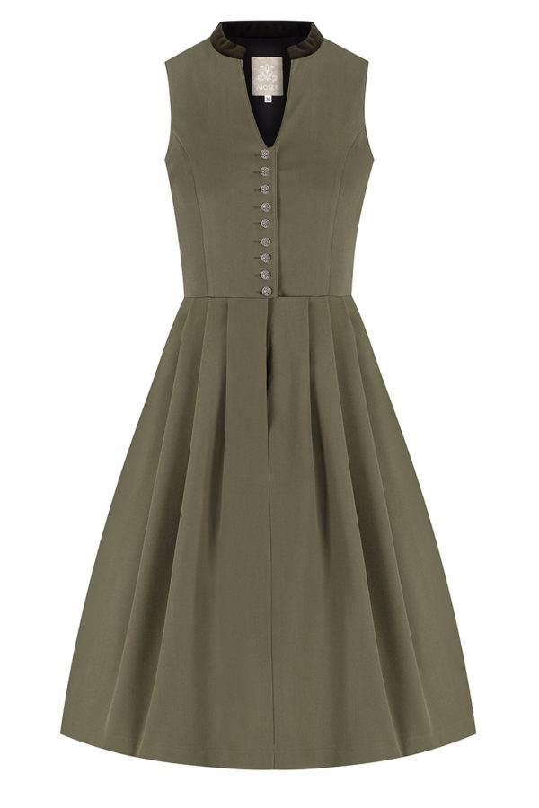 Midi Dirndl 65 cm Gastro oliv Stretch Viona 013191 ~ 44