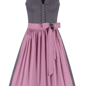 Midi Dirndl 65 cm grau altrosa Stretch Paula 010381 ~ 32