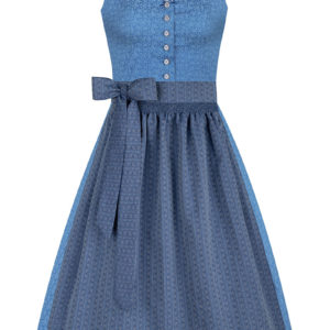 Midi Dirndl 65 cm hellblau geblümt Venora 009974 ~ 34