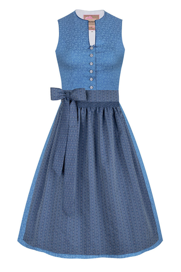Midi Dirndl 65 cm hellblau geblümt Venora 009974 ~ 34