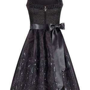 Midi Dirndl 65 cm schwarz mit Paillettenschürze Nero 015711 ~ 32