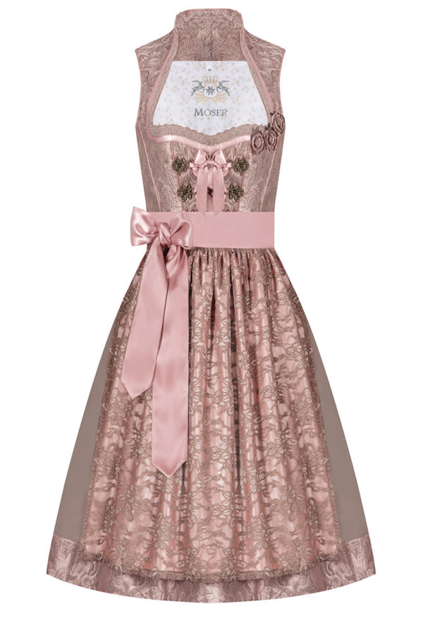 Midi Dirndl 65cm altrosa taupe 004476 ~ 40