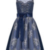 Midi Dirndl 65cm dunkelblau silber 004474 ~ 32