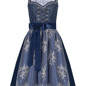 Midi Dirndl 65cm dunkelblau silber 004474 ~ 32