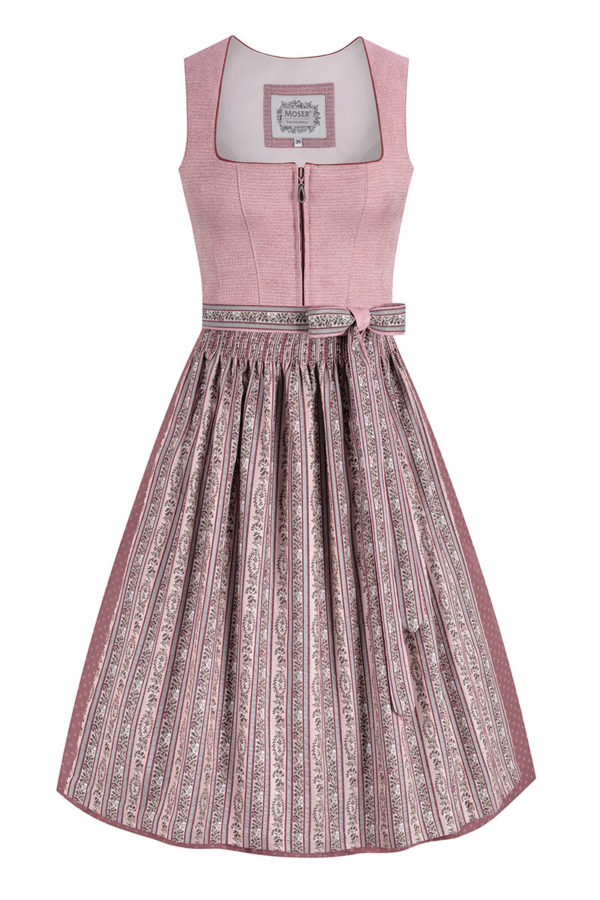 Midi Dirndl 70 cm altrosa rosenholz Lily 014182 ~ 32