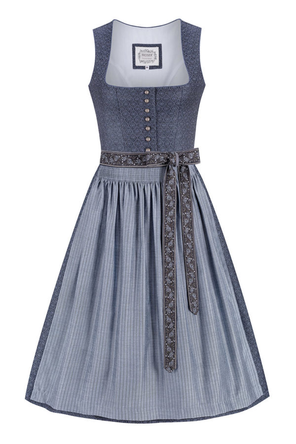 Midi Dirndl 70 cm blau blaugrau Martina 015477 ~ 32