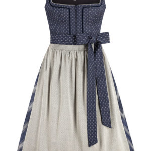 Midi Dirndl 70 cm blau champagner Magdalena 016006 ~ 32