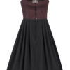 Midi Dirndl 70 cm Gastro dunkelrot schwarz Stretch Emma 014194 ~ 32
