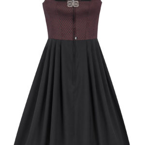 Midi Dirndl 70 cm Gastro dunkelrot schwarz Stretch Emma 014194 ~ 32