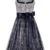 Midi Dirndl 70 cm grau metallic blau Joline 015942 ~ 32