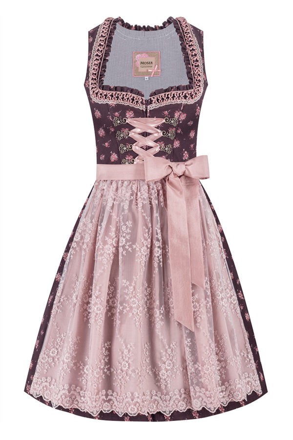 Mini Dirndl 55 cm dunkelrot altrosa Lara 014520 ~ 34