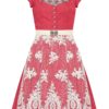 Mini Dirndl 60 cm dunkelrot creme mit Tüllschürze Valerie 008494 ~ 36