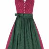 Mini Dirndl 60 cm rot grün gemustert Greta 010178 ~ 32