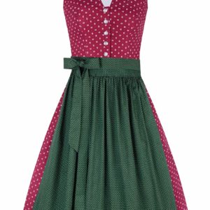 Mini Dirndl 60 cm rot grün gemustert Greta 010178 ~ 32