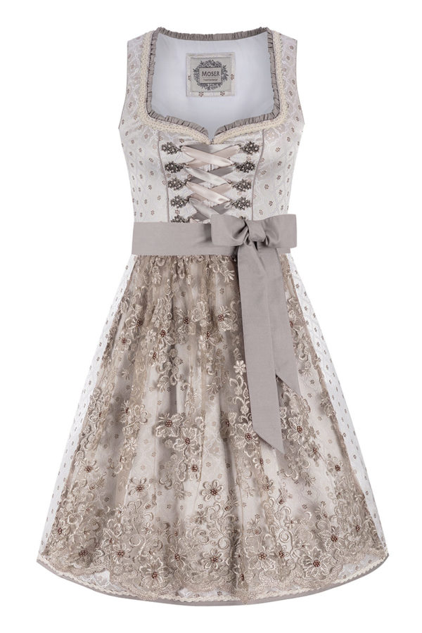 Mini Dirndl 60 cm silber taupe Claudine 010227 ~ 32