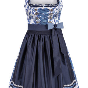 Mini Dirndl 60 cm weiß dunkelblau geblümt Emilia 014956 ~ 32