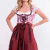 Mini Dirndl 60 cm weiß dunkelrot geblümt Emilia 014957 ~ 32