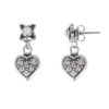 Ohrstecker silber Strassblüte mit Herzanhänger 011341 ~ 1