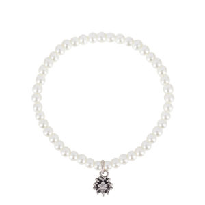 Perlenarmband creme mit Edelweiß 015315 ~ creme