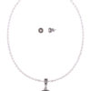 Schmuckset Perlencollier & Ohrstecker cremeweiß 007737