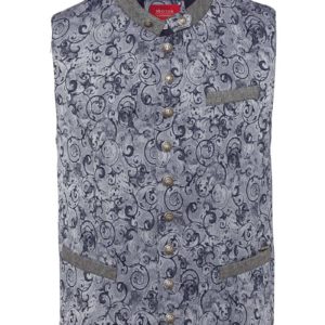 Trachtenweste blau grau gemustert Johann 004424 ~ 50