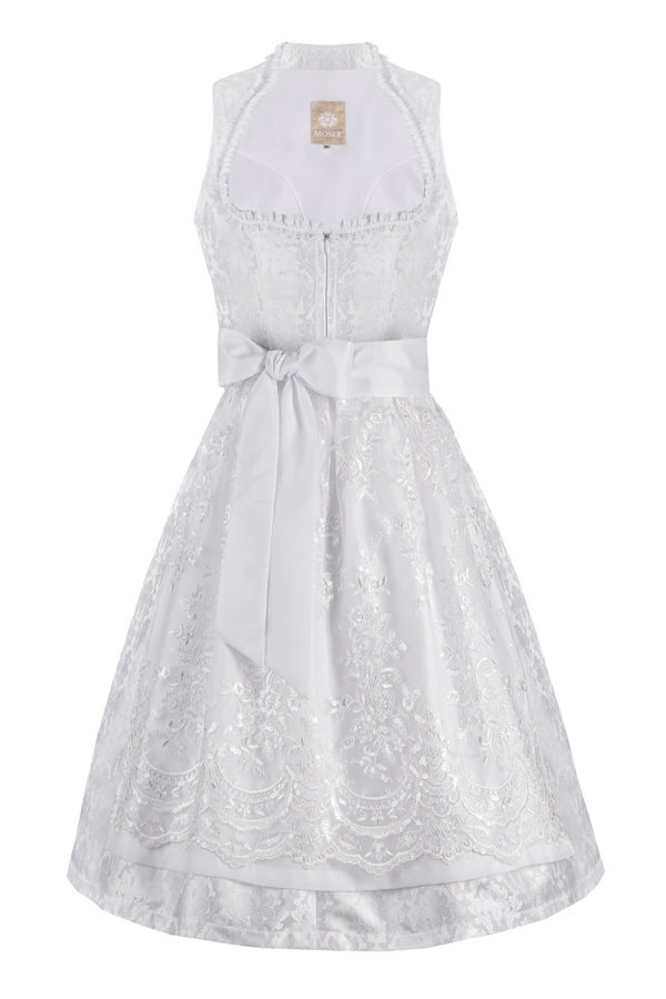 Hochzeitsdirndl midi 70cm weiß Clara 001635 ~ 32