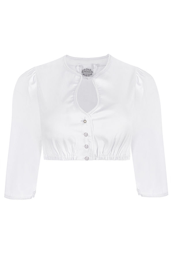 Dirndlbluse weiß mit Perle 011716 ~ 30