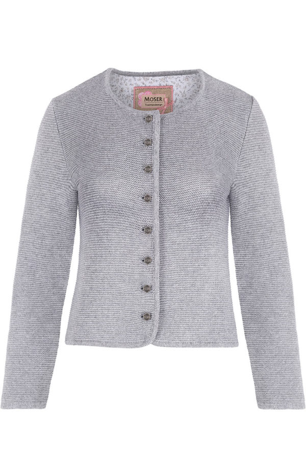 Trachten Strickjacke hellgrau Franziska 014422 ~ 30